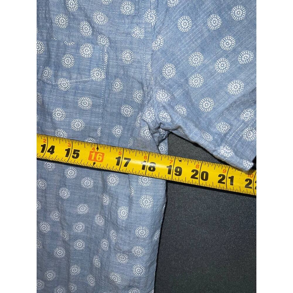 Ben Sherman Blue/White Floral Cotton Woven Point Y2K Button-Up Shirt M A008639 - Picture 4 of 7